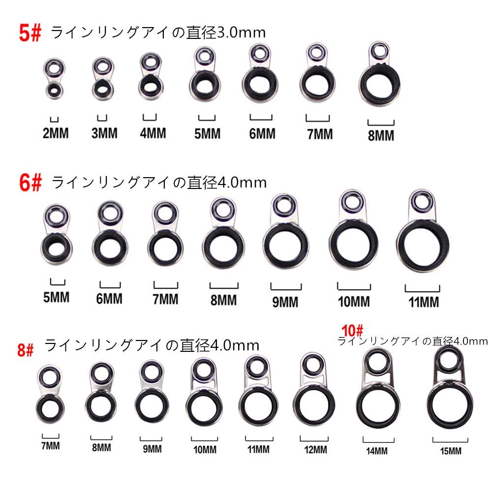 Amazon | LNJLQW 25点セット 釣竿 ロッドガイド アイリング セラミック